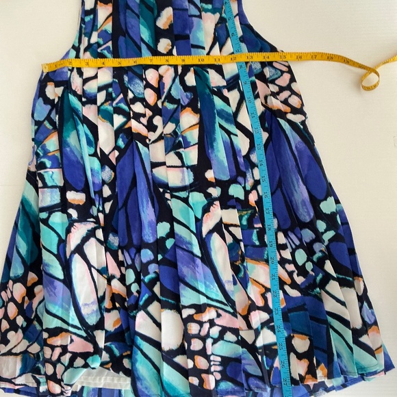 Gymboree Girls Dress Butterfly Wing Pattern Blue Navy and Pink size Large - Picture 5 of 5
